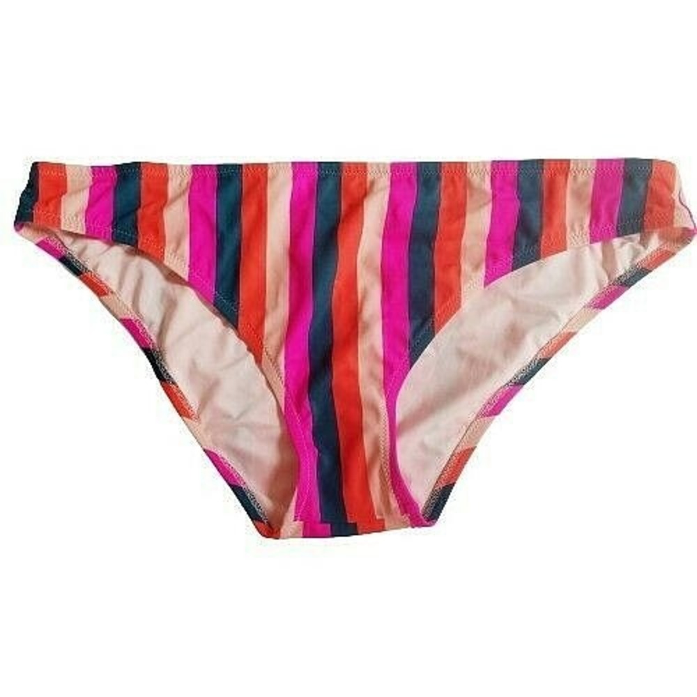 Shade & Shore Bikini Swimsuit Swim Bottom‎ XL Striped Orange Pink Gray NWOT